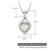 925 Sterling Silver Heart Shape White Pink Blue Opal Necklaces & Pendants with Cubic Zirconia Fine Jewelry Gift | Vimost Shop.