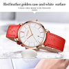 Women Watch Red  Casual Leather Ladies Watches Luxury Quartz Female Wristwatches Brand Clock Ultra Thin Surface | Vimost Shop.