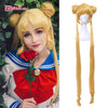 Sailor Moon Cosplay Wigs Super Long Blonde Wigs with Buns Heat Resistant Synthetic Hair Cosplay Wig Halloween | Vimost Shop.