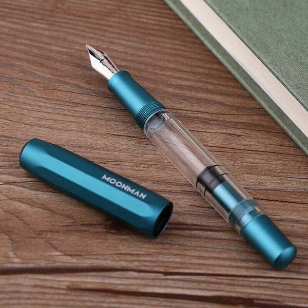 Acrylic/Metal Piston Fountain Pen Aluminum Alloy Fine Nib 0.5mm Large Capacity Pens Office School Stationery Gift | Vimost Shop.