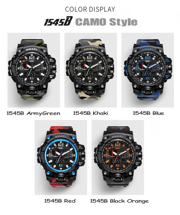 Fashion Men Sports Watches Men Analog Quartz Clock Military Watch Male Watch Men's 1545 relogios masculino | Vimost Shop.