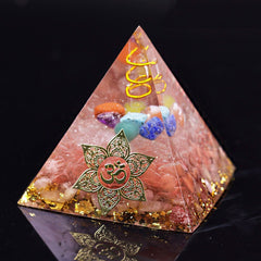 Orgone Pyramid With Smelting Stone Orgonite Reiki Chakra Pyramid Clear White Quartz Copper Orgone Pyramid | Vimost Shop.