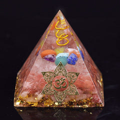 Orgone Pyramid With Smelting Stone Orgonite Reiki Chakra Pyramid Clear White Quartz Copper Orgone Pyramid | Vimost Shop.