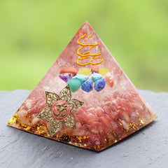 Orgone Pyramid With Smelting Stone Orgonite Reiki Chakra Pyramid Clear White Quartz Copper Orgone Pyramid | Vimost Shop.