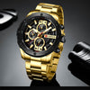 Watch Man Luxury Quartz Watch Sport watches  Stainless Steel Band Gold Business Military Watch Waterproof | Vimost Shop.