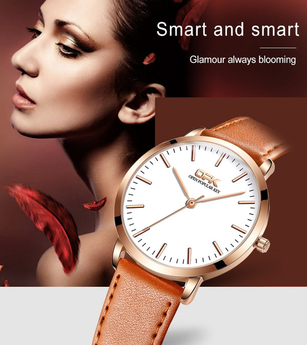 Women Watches Top Brand Luxury Fashion Female Quartz Wrist Watch Ladies Leather Waterproof Clock Girl Relogio Feminino | Vimost Shop.