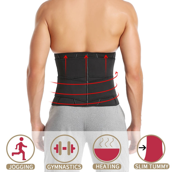 Men Workout Waist Trainer Tummy Slimming Sheath Sauna Body Shaper Trimmer Belt Abs Abdomen Shapewear Weight Loss Corset Fitness | Vimost Shop.