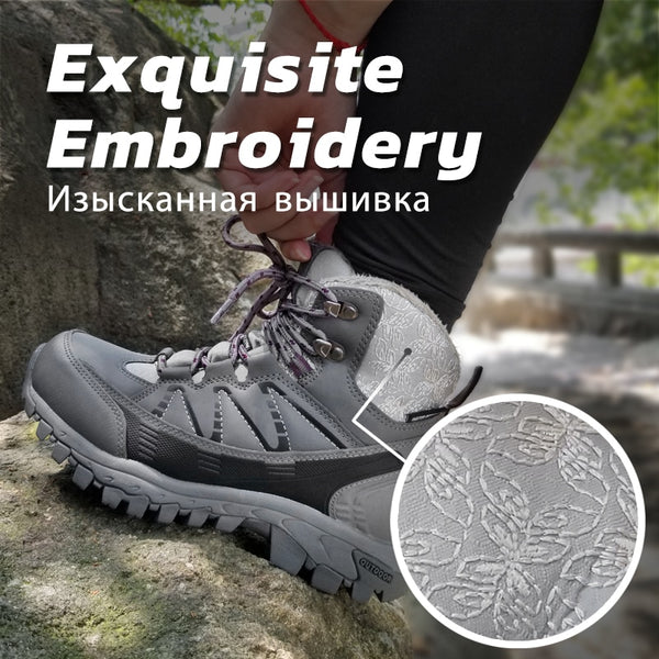 Hiking Shoes Waterproof Mountain Keep Warm Non-slip PU Leather Snow Mountain Hunting Shoes Outdoor Fashion Winter | Vimost Shop.
