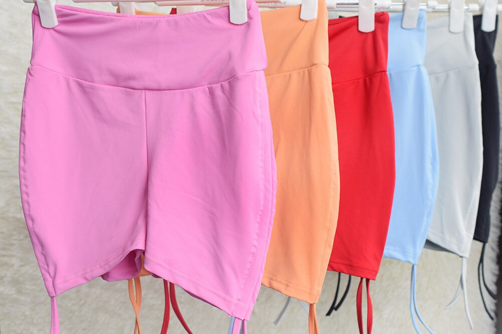 Yoga Gym Suit Fitness Sports Clothing For Women Short Sleeve Crop Top Lace Up Leggings Sports Shorts Suit Jogging Slim Outfits | Vimost Shop.