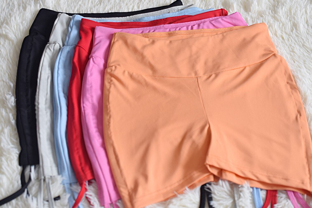 Yoga Gym Suit Fitness Sports Clothing For Women Short Sleeve Crop Top Lace Up Leggings Sports Shorts Suit Jogging Slim Outfits | Vimost Shop.