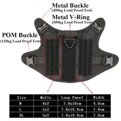 Military Tactical Dog Harness Pet Training Dog Vest Metal Buckle German Shepherd K9 Dog Harness and Leash For Small Large Dogs | Vimost Shop.