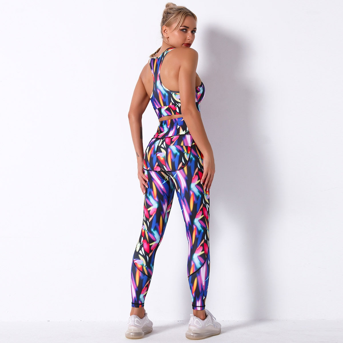 Print Yoga Leggings Seamless High Waist Pants Fashion High Elastic Slim Hips Lifting Trousers Gym Fitness Workout Running Sports | Vimost Shop.