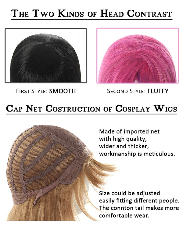 Mixed Blue Bob Lolita Wigs with Bangs Short Harajuku Cosplay Wig Pink Wig Heat Resistant Synthetic Hair Party | Vimost Shop.