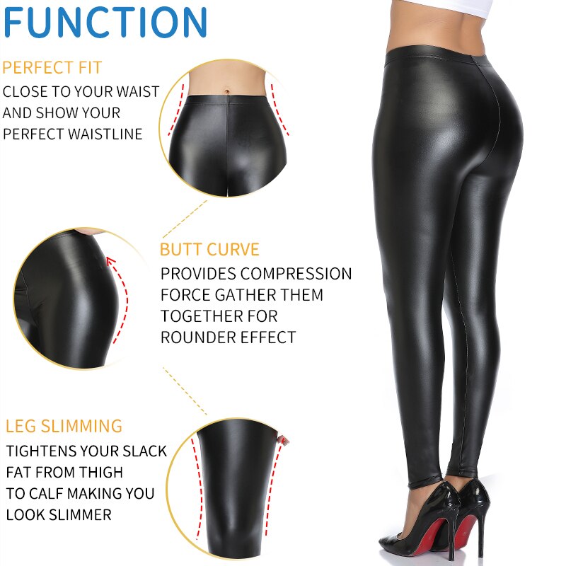 PU Faux Leather Legging Sexy Thin Black Women Leggings New Fashion Stretchy Fitness Casual Pants Warm Waterproof Skinny Push Up | Vimost Shop.