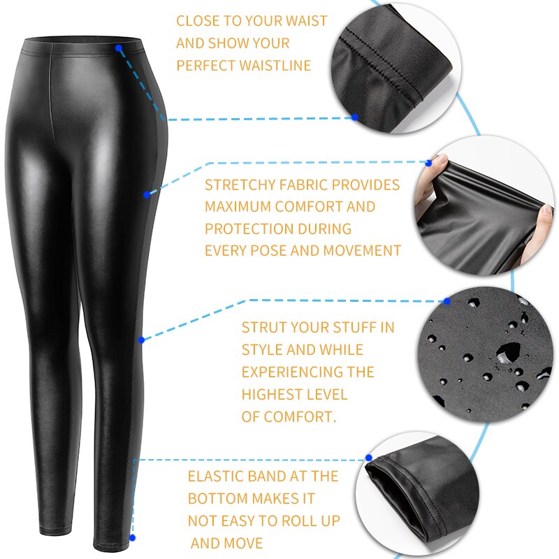 PU Faux Leather Legging Sexy Thin Black Women Leggings New Fashion Stretchy Fitness Casual Pants Warm Waterproof Skinny Push Up | Vimost Shop.