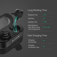 In Stock Blitzwolf BW-FYE2 bluetooth 5.0 TWS True Wireless Earphone Sport Earbuds Twins Hi-Fi Stereo Sound Bilateral Calls | Vimost Shop.