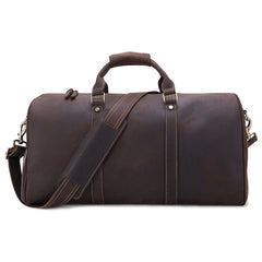 Genuine Leather Large Duffel Bag Business Men's Travel Bag Crazy Horse Leather Retro Travel Bag Male Weekend Duffel Bag