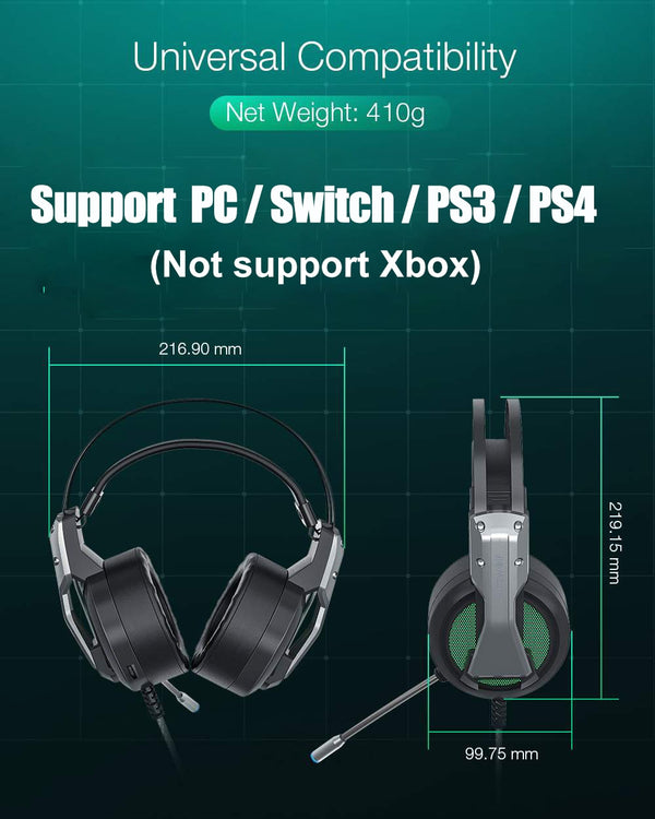 Gaming Headset with Microphone 7.1 Surround Sound Noise Isolating Game Wired Headphones Gamer for PC for PS4 | Vimost Shop.