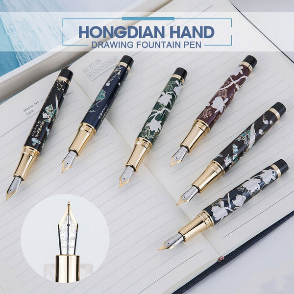 HongDian Hand-Drawing Fountain Pen Blue Magpie Nib 0.5MM Nib Fountain-Pens Gift Office Business Writing Set Stationery Supply | Vimost Shop.