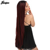 Fiber Long Straight Burgundy Patinum 613 Blonde  Synthetic Lace Front Wig Women's Middle Part Stylish Wig | Vimost Shop.