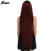 Fiber Long Straight Burgundy Patinum 613 Blonde  Synthetic Lace Front Wig Women's Middle Part Stylish Wig | Vimost Shop.