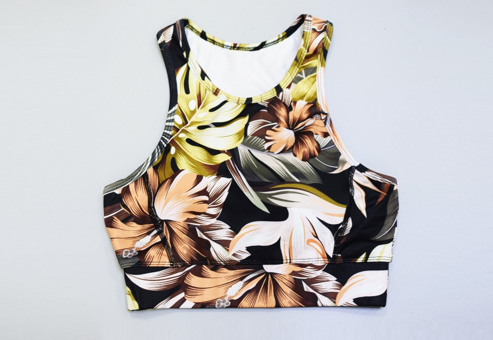 Seamless Floral Print Sports Yoga Set Gym Fitness Tracksuit Fashion Top Leggings Suit Jogging Workout Training Dance Clothing | Vimost Shop.