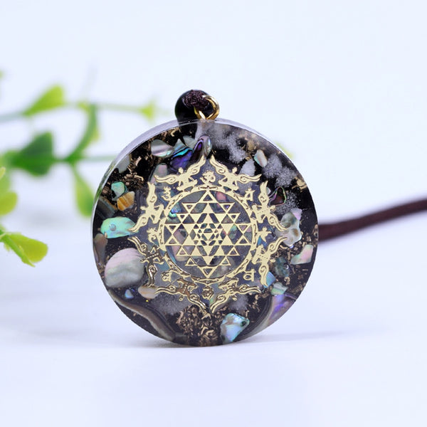 Reiki  Orgonite Pendant Natural Shell Amulet Healing Crystal Pendant Meditation Luminous Pendant For Men Women | Vimost Shop.