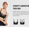 Women's Light Support Strappy Wirefree Removable Pads Convertible Yoga Sports Bra