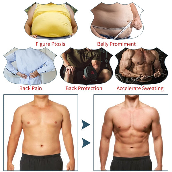 Men Body Shaper Sauna Vest Waist Trainer Double Belt Sweat Shirt Corset Top Abdomen Slimming Shapewear Fat Burn Fitness Top | Vimost Shop.