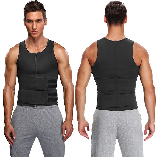 Men Body Shaper Sauna Vest Waist Trainer Double Belt Sweat Shirt Corset Top Abdomen Slimming Shapewear Fat Burn Fitness Top | Vimost Shop.