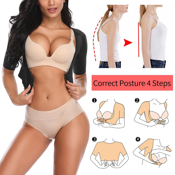 Upper Arm Shaper Post Surgical Slimmer Compression Sleeves Humpback Posture Corrector Tops Women Shoulder Shapewear Back Support | Vimost Shop.