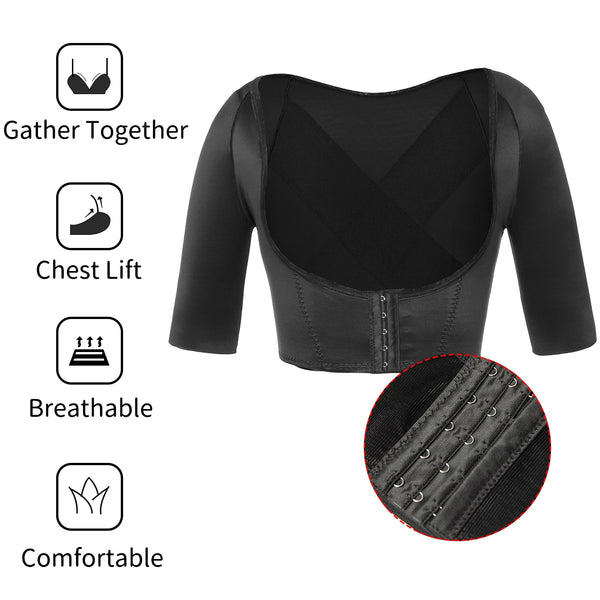 Upper Arm Shaper Post Surgical Slimmer Compression Sleeves Humpback Posture Corrector Tops Women Shoulder Shapewear Back Support | Vimost Shop.