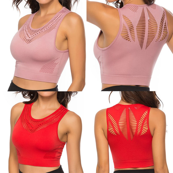 Hot Fitness Women's T-shirts Workout Sports Bra Yoga Vest Backless Solid Quick Dry Running Gym Sport bra Yoga Shirts Tank Top | Vimost Shop.