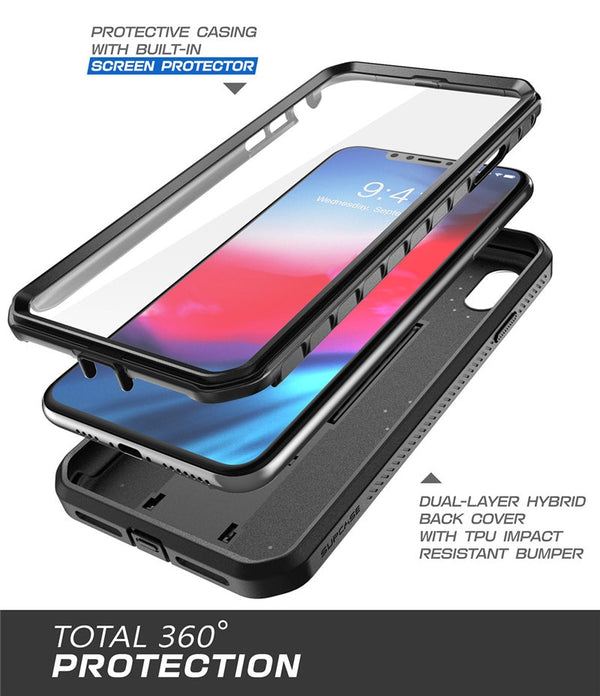 iPhone Xs Max Case 6.5 inch UB Pro Full-Body Rugged Holster Case with Built-in Screen Protector & Kickstand | Vimost Shop.