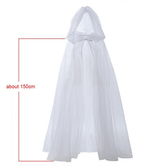 Witch Costume Elf Cloak Women Halloween Hooded Tulle Cape Cosplay | Vimost Shop.