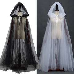 Witch Costume Elf Cloak Women Halloween Hooded Tulle Cape Cosplay | Vimost Shop.