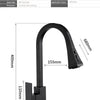 Kitchen Faucets Silver Pull Out Tap Single Hole Handle Solid Brass Black Swivel 360 Degree Water Mixer