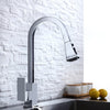 Kitchen Faucets Silver Pull Out Tap Single Hole Handle Solid Brass Black Swivel 360 Degree Water Mixer