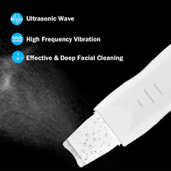 Ultrasonic Skin Scrubber Rechargeable Ion Deep Face Cleaning Vibration Massager Acne Blackhead Removal Cleanser Exfoliating Pore | Vimost Shop.