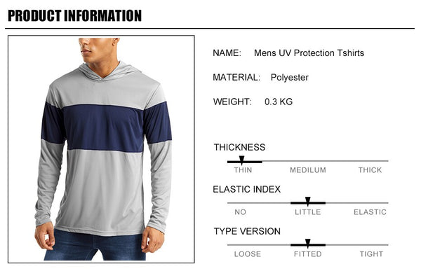 UV Protection T Shirts Men Summer Sun Protection Fitness Workout Long Sleeve Hoodie T-shirts Casual Hike Tshirts Man | Vimost Shop.