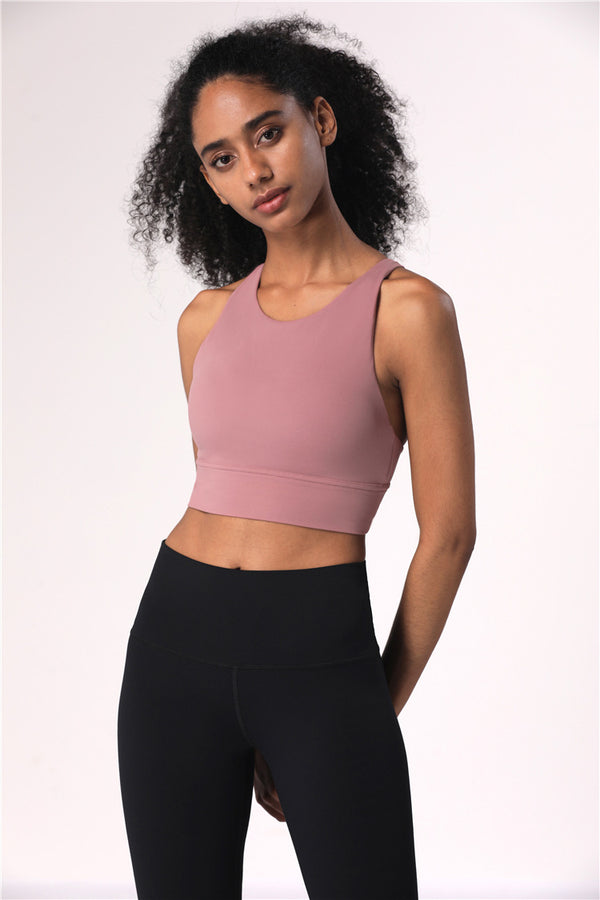 Seamless Women Gym Yoga Bra Top Sports Padded High Impact High Elastic Vest Tank Top Push Up Underwear Bra Fitness Workout Vest | Vimost Shop.