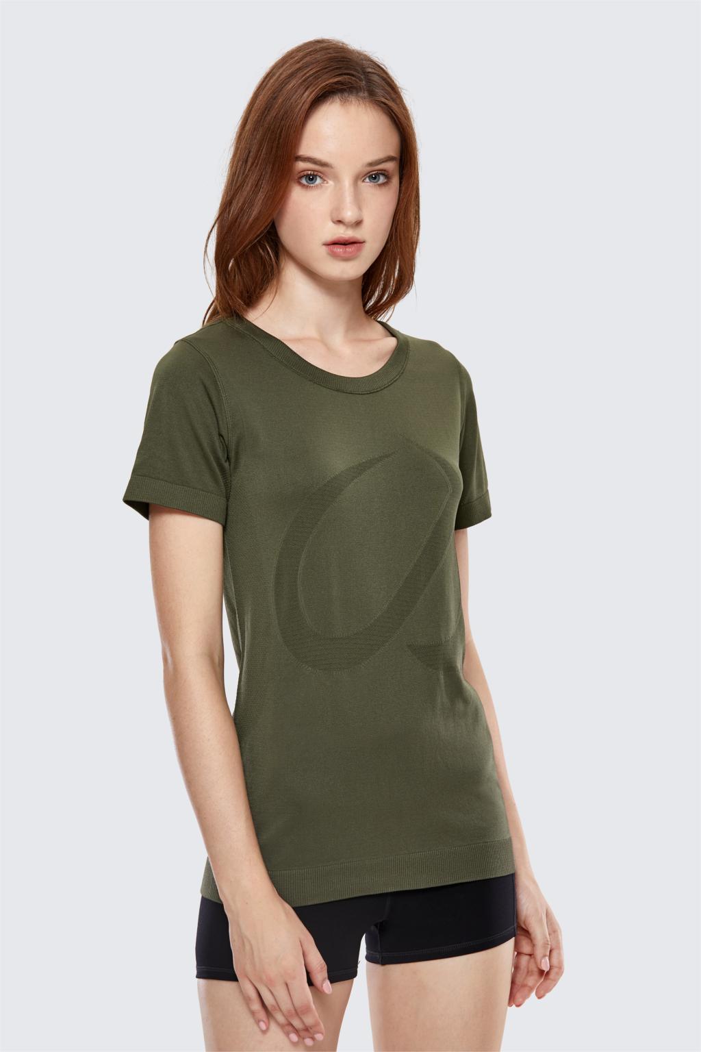 Women's Seamless Active Tops Short Sleeve Workout Running Sports Leisure T-Shirt