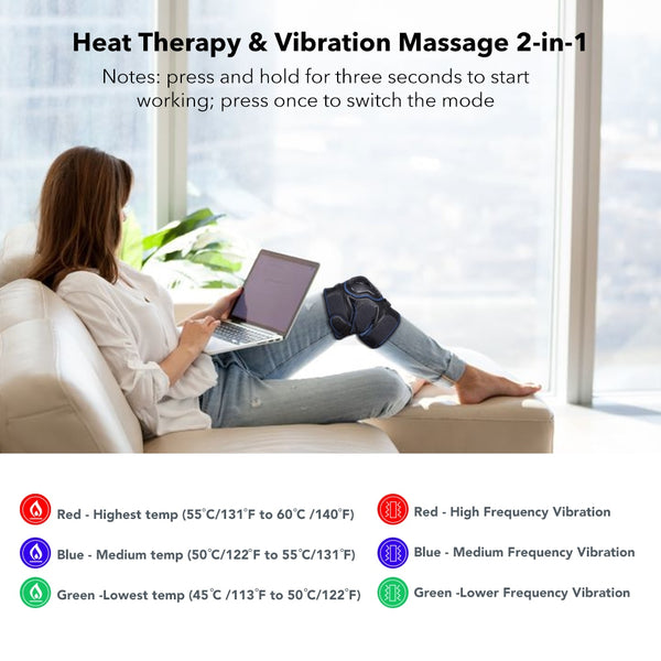 Knee Brace Support Wrap Massager Infrared Heating Hot Therapy Arthritis Cramps Pain Relief Injury Recovery Knee Rehabilitation | Vimost Shop.