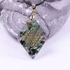 Natural Epidote Reiki Orgonite Pendant Necklace Boutique Pendant Energy Converter Glamour Jewelry Amulet Radiation Protection | Vimost Shop.
