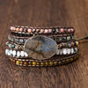 Labradorite stone vintage Leather Bracelet Mix Stones beads Women 5 Layers Wrap Bracelet Boho handmade Bracelet Jewelry gift | Vimost Shop.