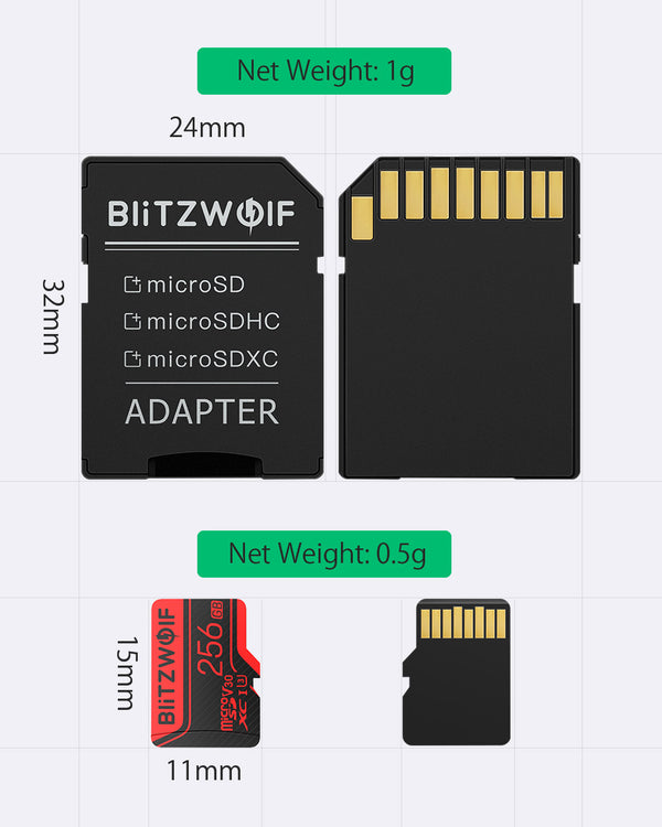 Micro SD Card with Adapter Class 10 U3 Memory Card TF Card 32G 64G 128G 256GB for Camera UAV Recorder Storage | Vimost Shop.