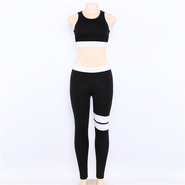 Women Tracksuit Solid Yoga Set Patchwork Running Fitness Jogging T-shirt Leggings Sports Suit Gym Sportswear Workout Clothes S-L | Vimost Shop.