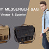 Messenger Bag for Men Vintage Water Resistant Waxed Canvas 15.6 inch Laptop Briefcase Padded Shoulder Bag for Men Women | Vimost Shop.