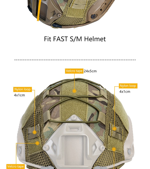 Tactical Helmet Cover for FAST Helmet Camo Multicam Airsoft Headwear Tactical Helmet Accessories 3802 | Vimost Shop.