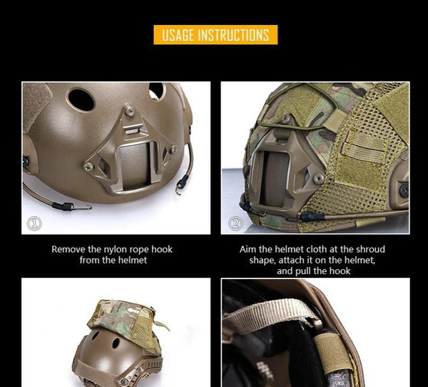 Tactical Helmet Cover for FAST Helmet Camo Multicam Airsoft Headwear Tactical Helmet Accessories 3802 | Vimost Shop.